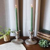 English silver plated candlestick duo "Falstaff"