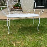 French wrought iron garden bench