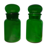 Duo of green jars 70 's