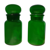 Duo of green jars 70 's