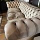 Three-seater Chesterfield canapé in patinated leather, custom-made by Chesterfields1780.