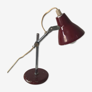 Lampe vintage 1960 bureau bourgogne