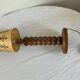 Vintage turned wooden lamp, in the style of Charles Dudouyt.