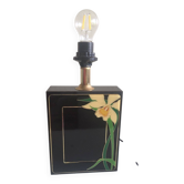 Lacquered lamp base with Art Nouveau style motif