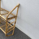 Vintage rattan wall shelf