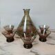 Art Deco liqueur service in smoked glass
