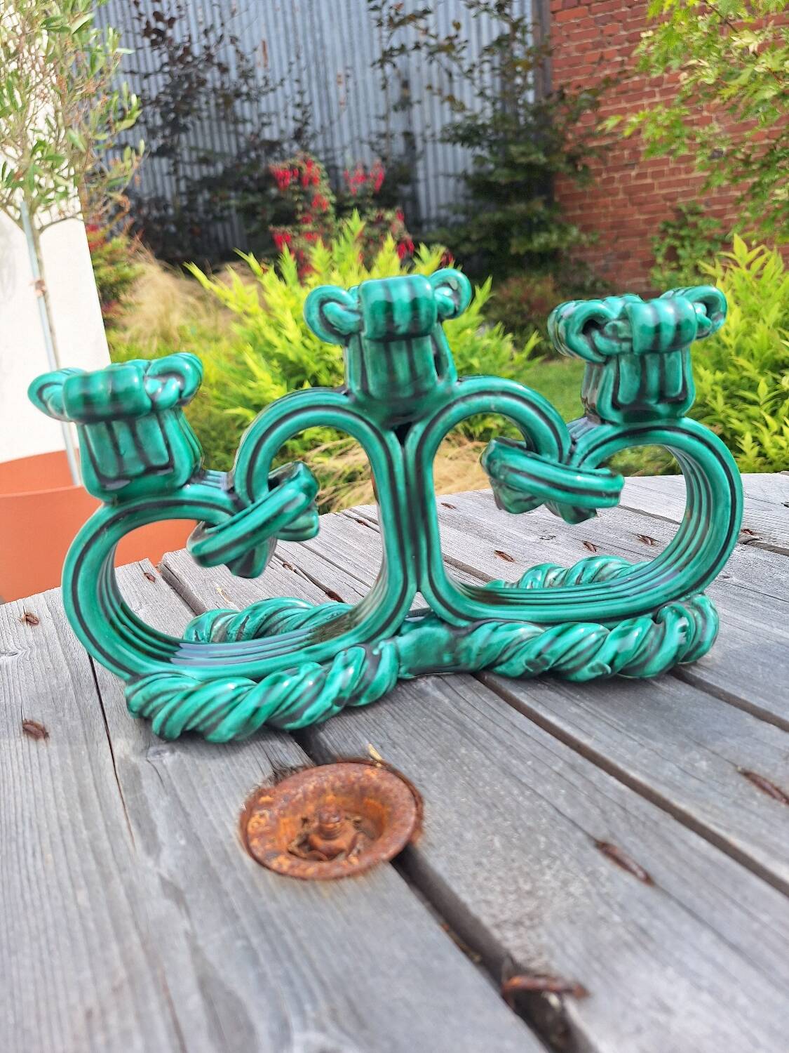 Pair of ceramic candlesticks