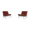 Pair of Artifort Kho Liang Ie cognac leather armchairs