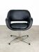 Vintage Italian Black Leatherette and Chrome Swivel Chair, 70s