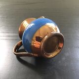 Two-tone copper and blue pitcher