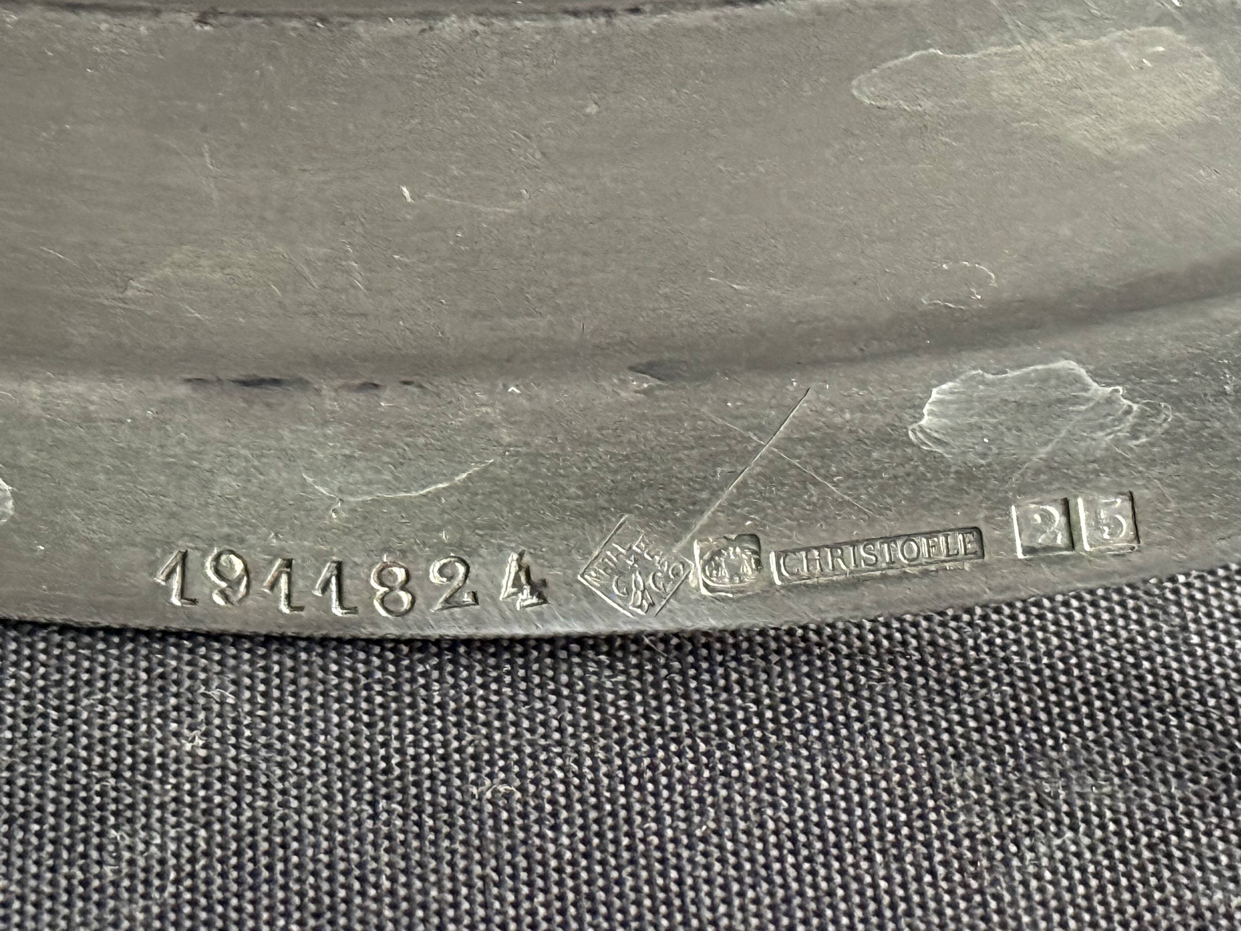 Silver metal helmet sauce boat - Christofle