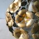 Hanging lamp with flowers in gilded metal, 60/70 years