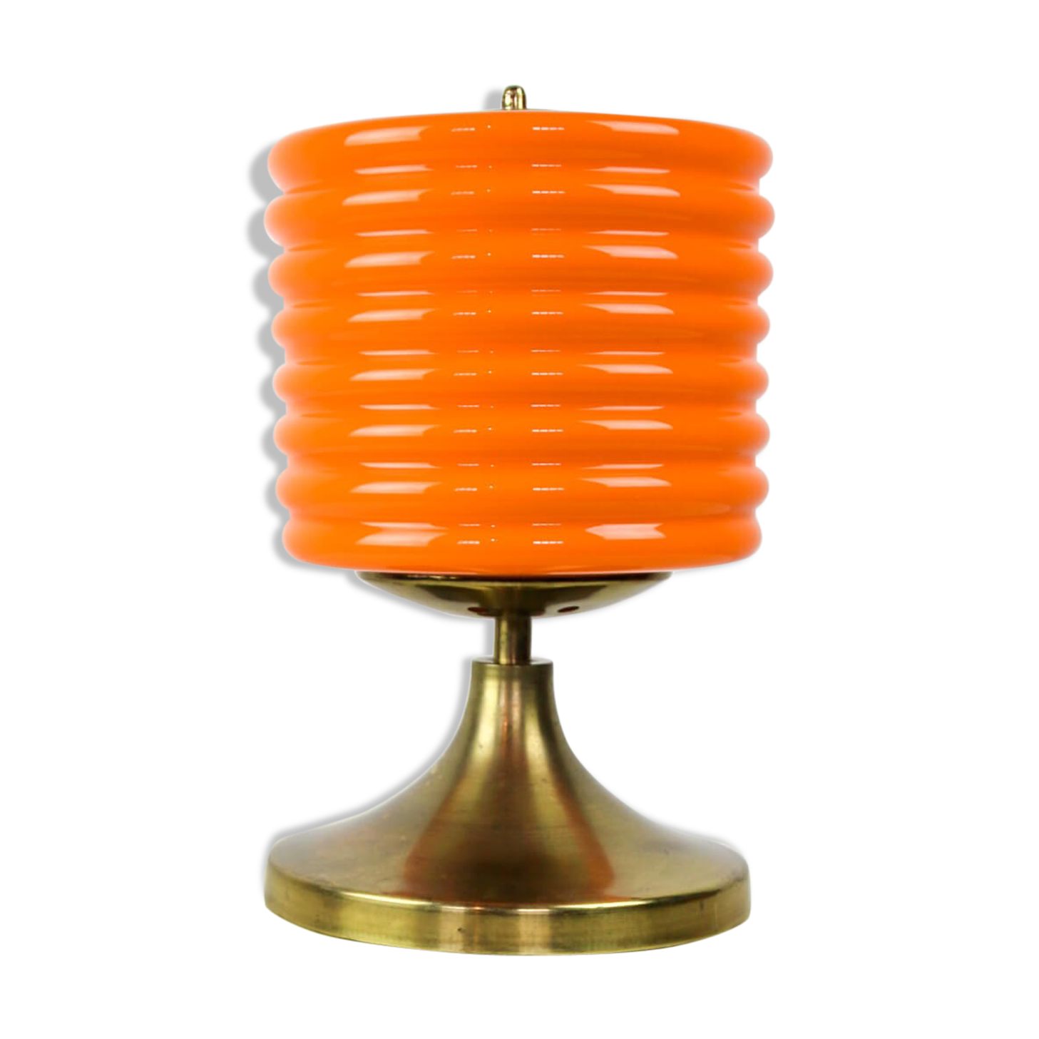 Mid-century orange glass table lamp