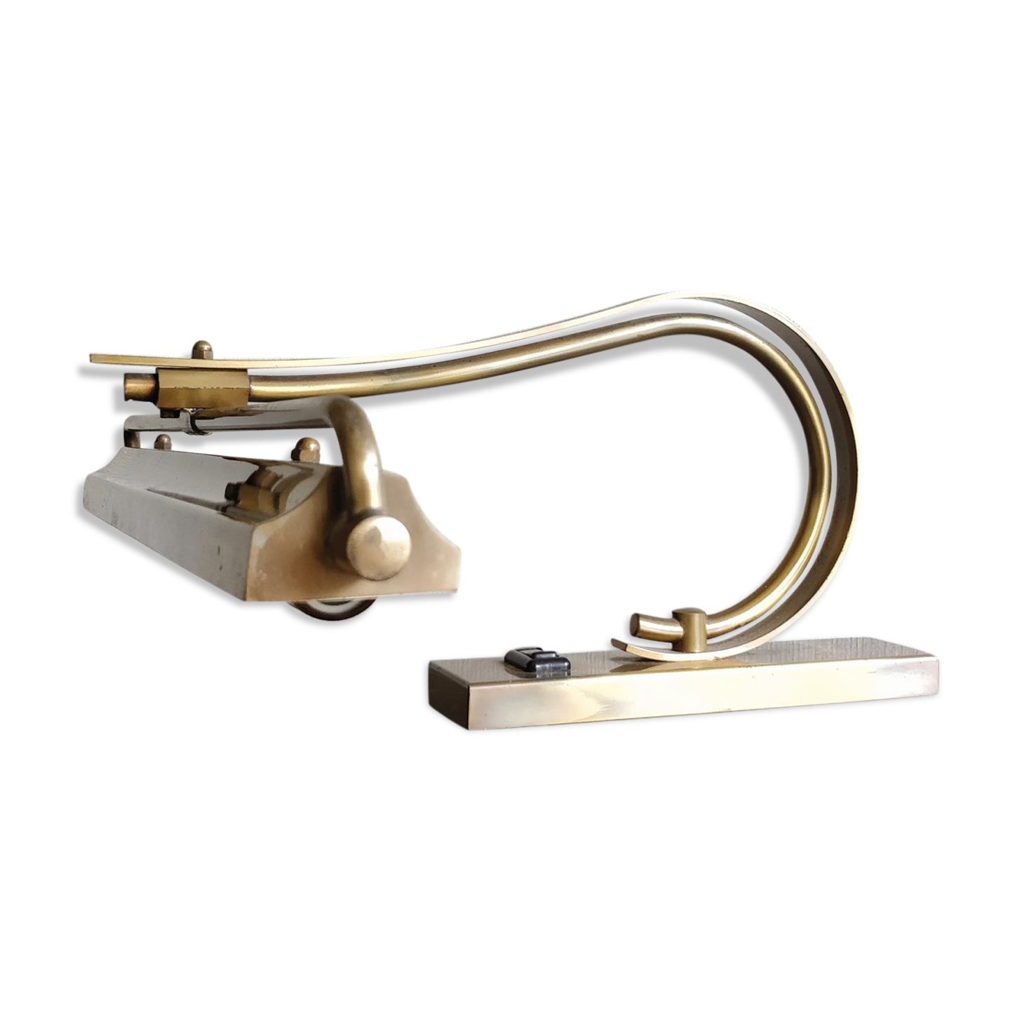 Old art deco brass piano lamp