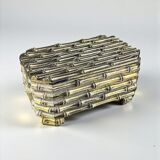 Boîte en faux bambou plaquée argent Maison Baguès, France, années 1960.