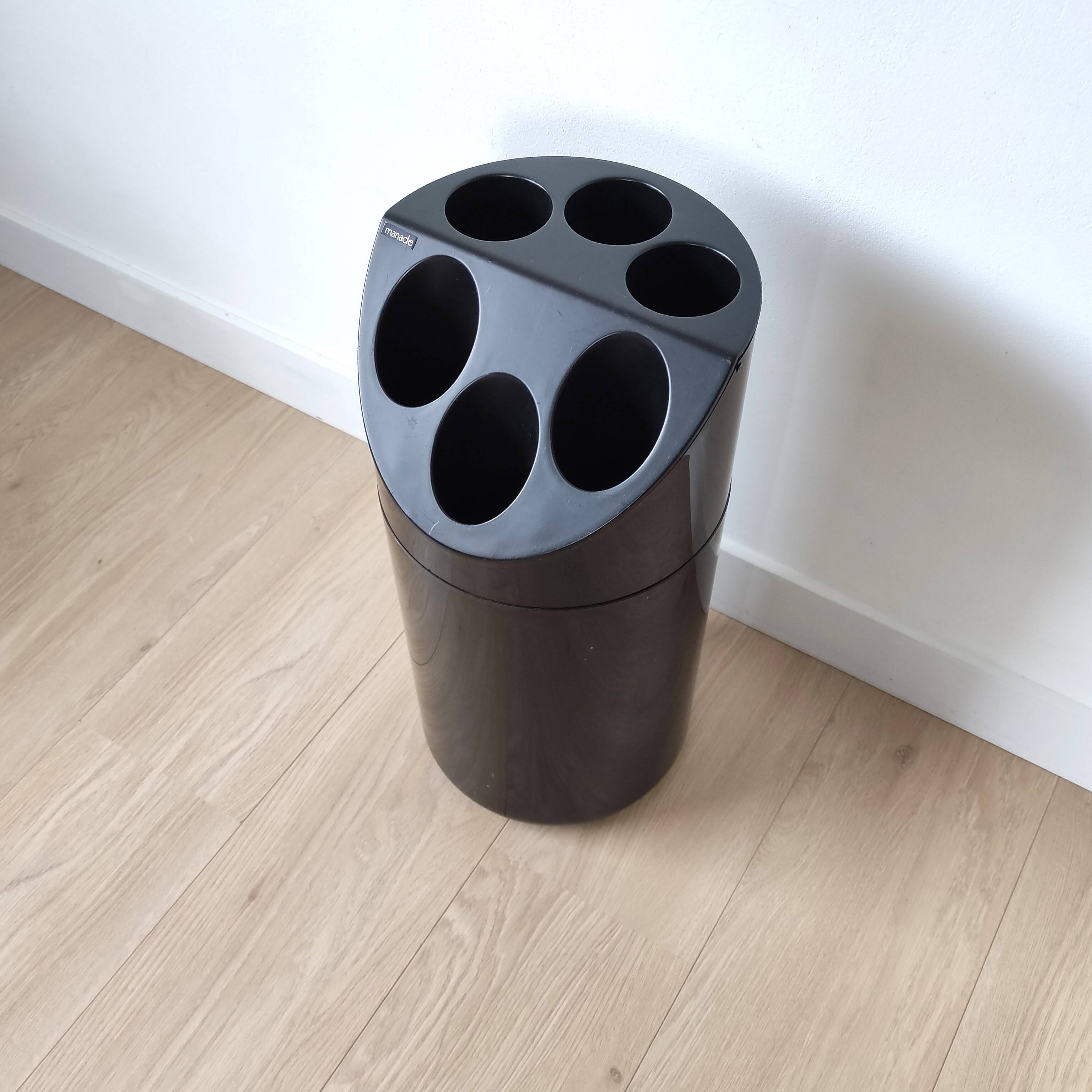 Porte-parapluies vintage noir space age, Manade, Samp, Roezé 72