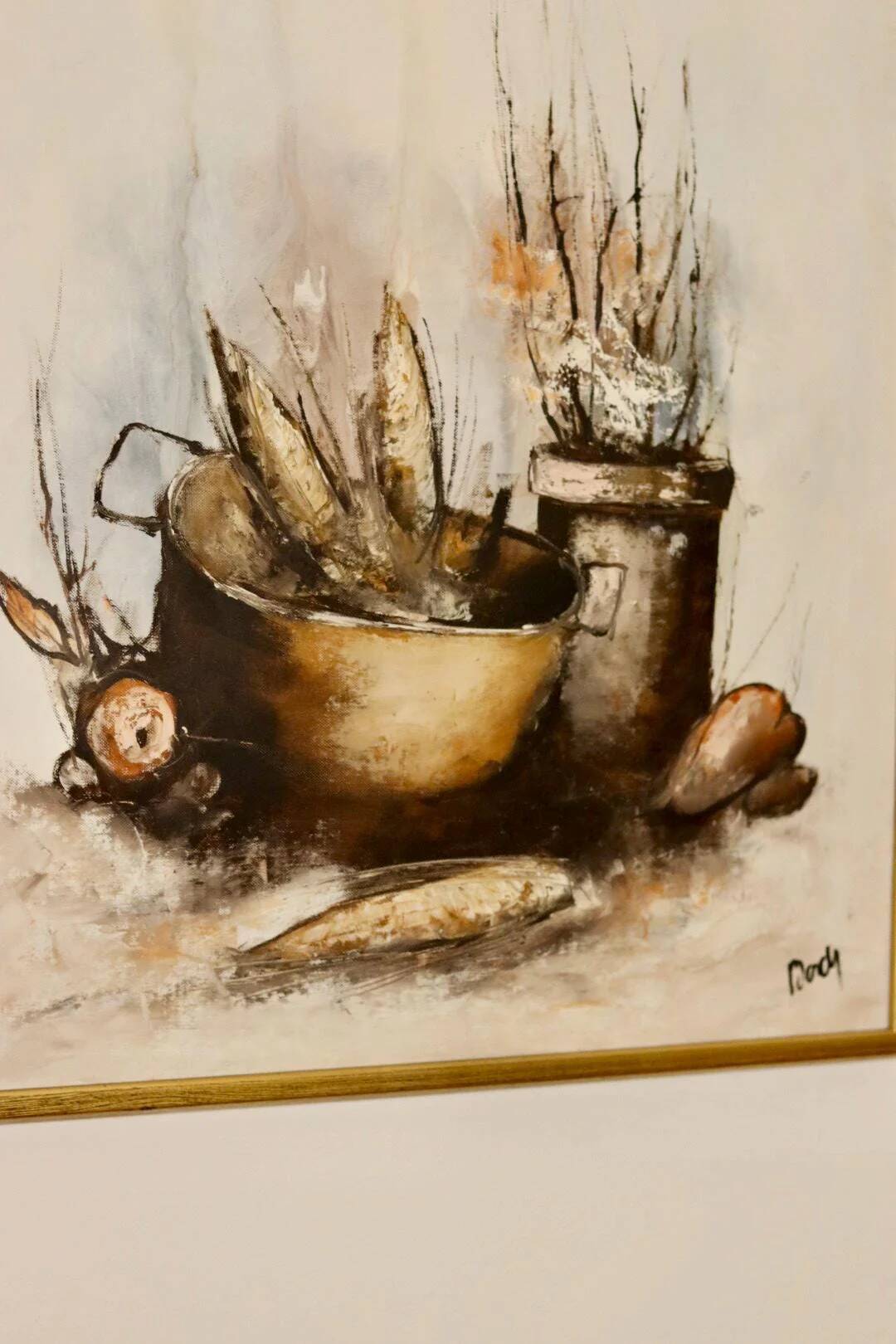 Swedish mid-century oil on canvas "Still Life Composition"