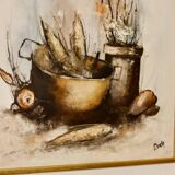 Swedish mid-century oil on canvas "Still Life Composition"