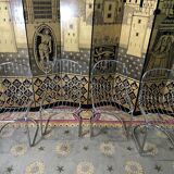 Suite of 4 chrome metal chairs 1970