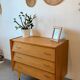 Vintage oak chest of drawers from the 1960s.