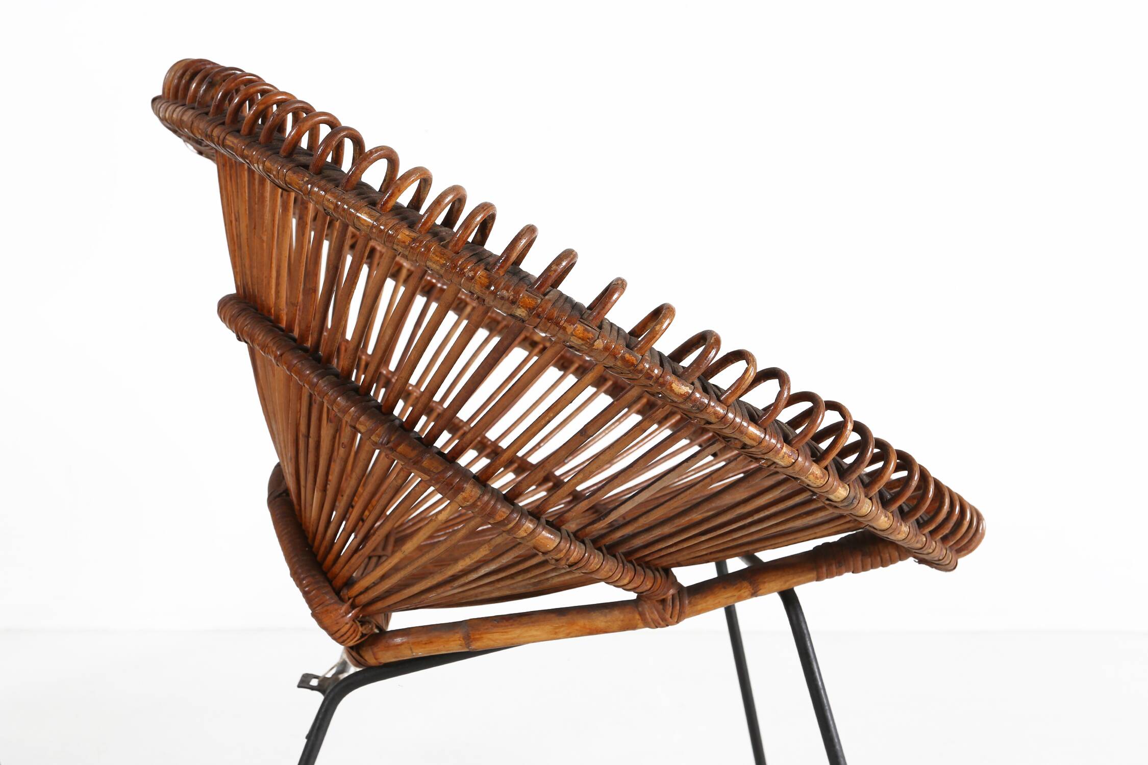 Pair of rattan Lounge Armchairs, 1960s