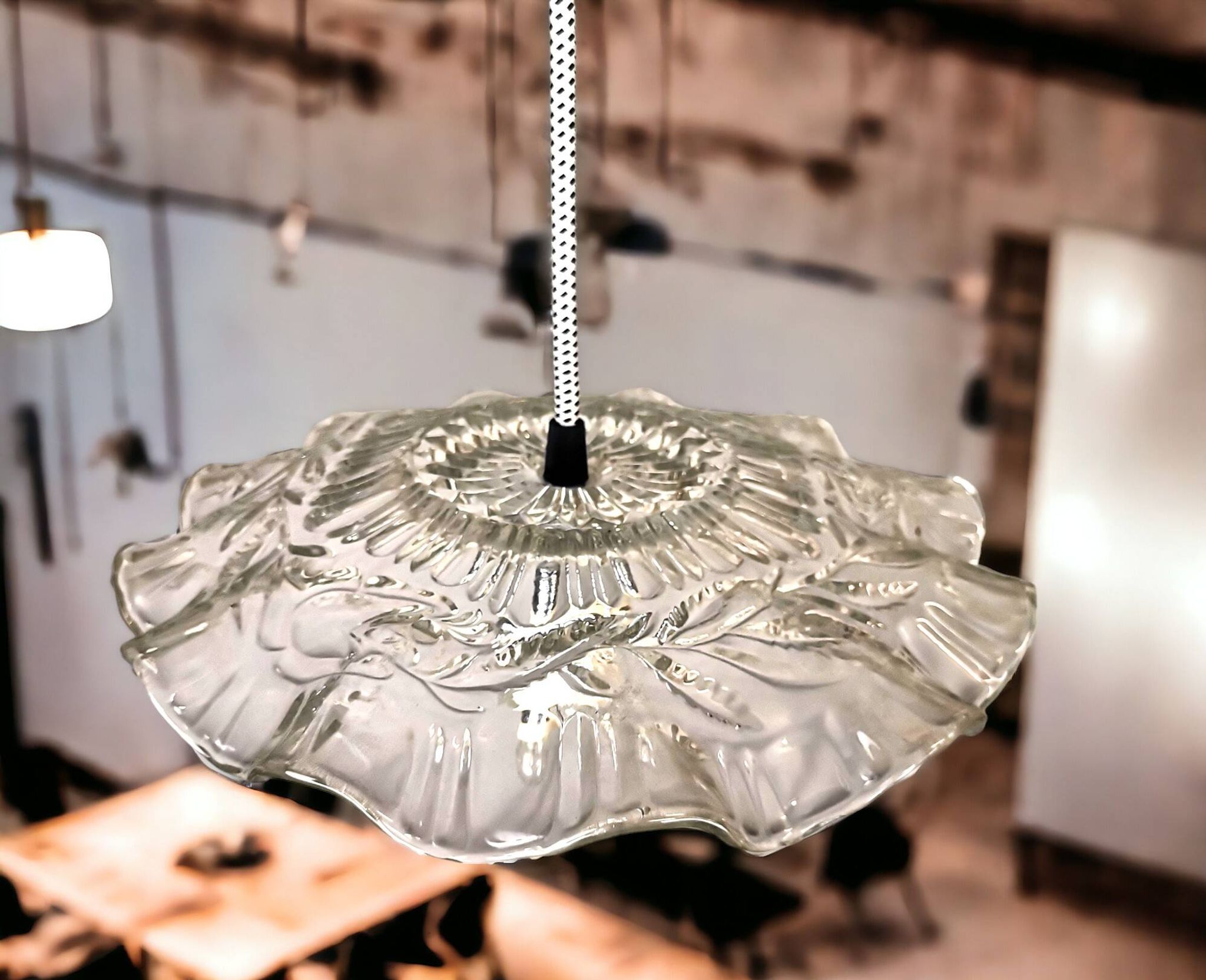 Lampe suspendue de cuisine en verre transparent Farmhouse