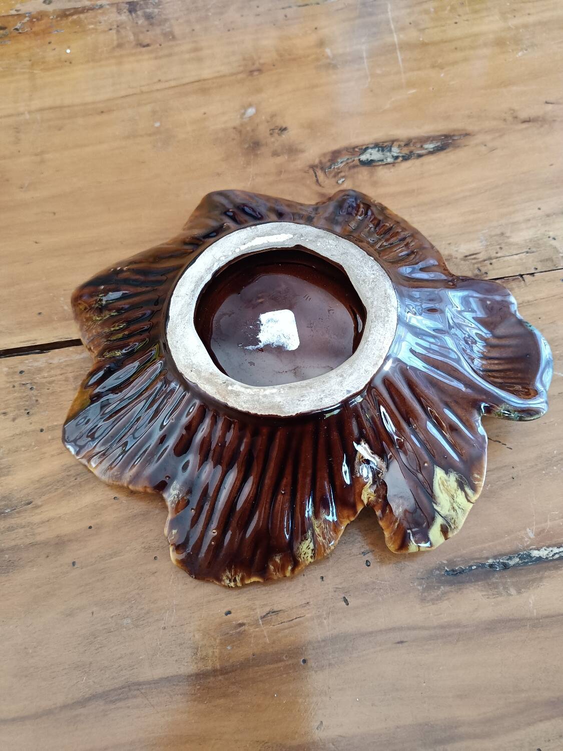 Feuille de marronnier en barbotine
