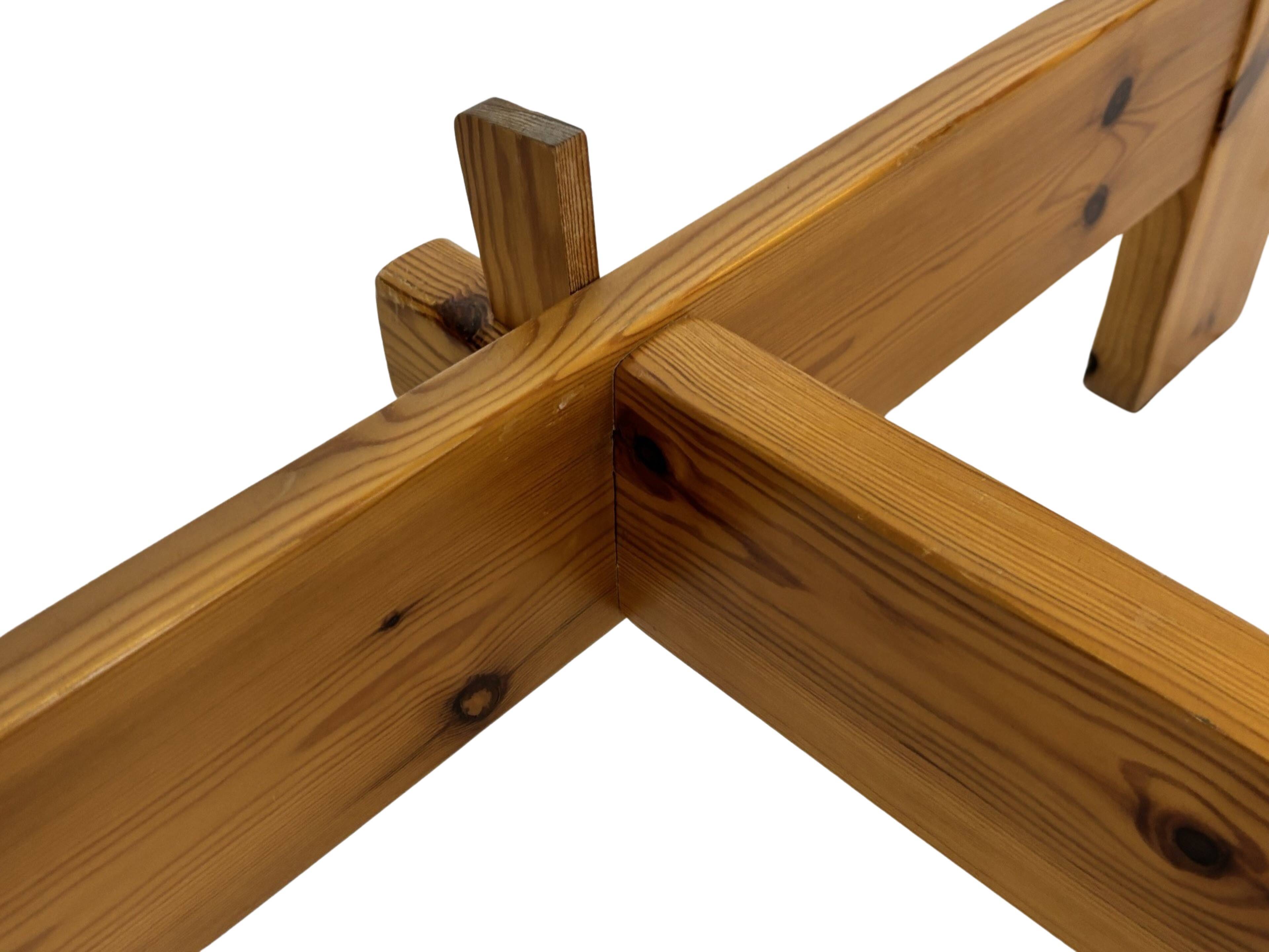 Vintage coffee table pinewood minimalist 1970s design