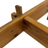 Vintage coffee table pinewood minimalist 1970s design
