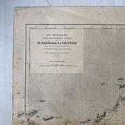 Carte ancienne Marseille - Corse - Ile d'Elbe 1888