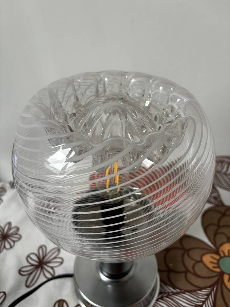 Mushroom lamp chrome murano snaidero italy spage-age 1970