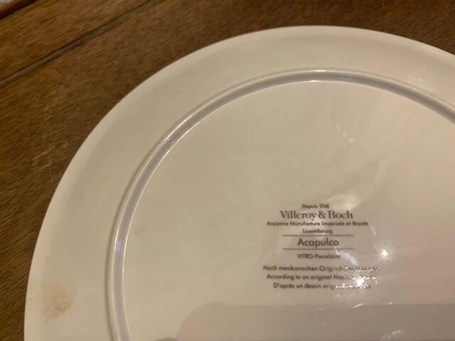 Flat plate Acapulco porcelain villeroy and vintage Boch 1970