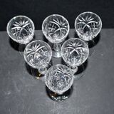 Lot de 6 verres à liqueur Chantilly en cristal taillé de SAINT-LOUIS signé 11.5cm