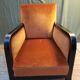 Fauteuil club bois et velour