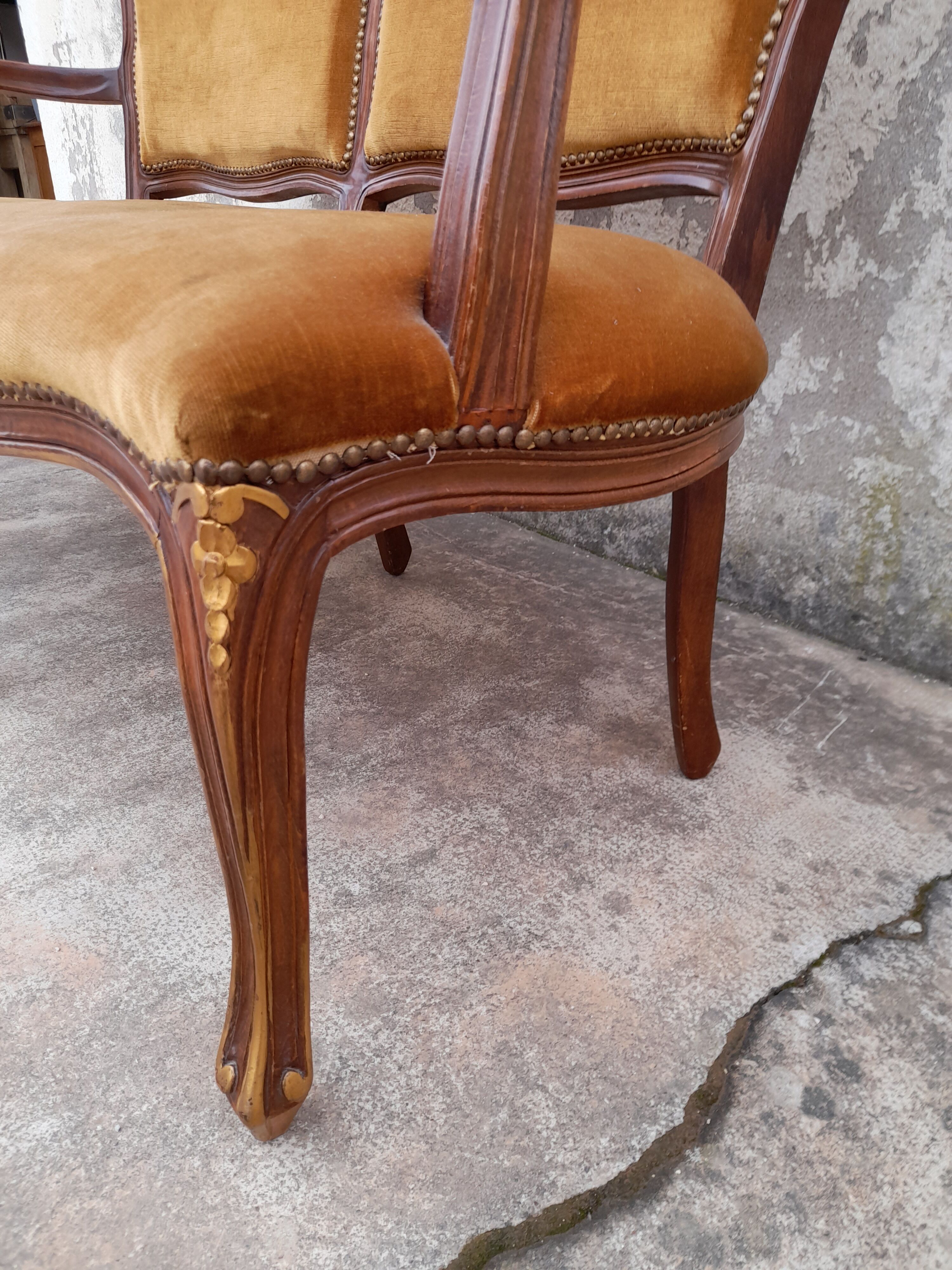 Banquette canapé style Louis XV 1930