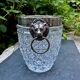 Val Lambert crystal and silver-plated ice bucket with hallmark from the 1950s.
