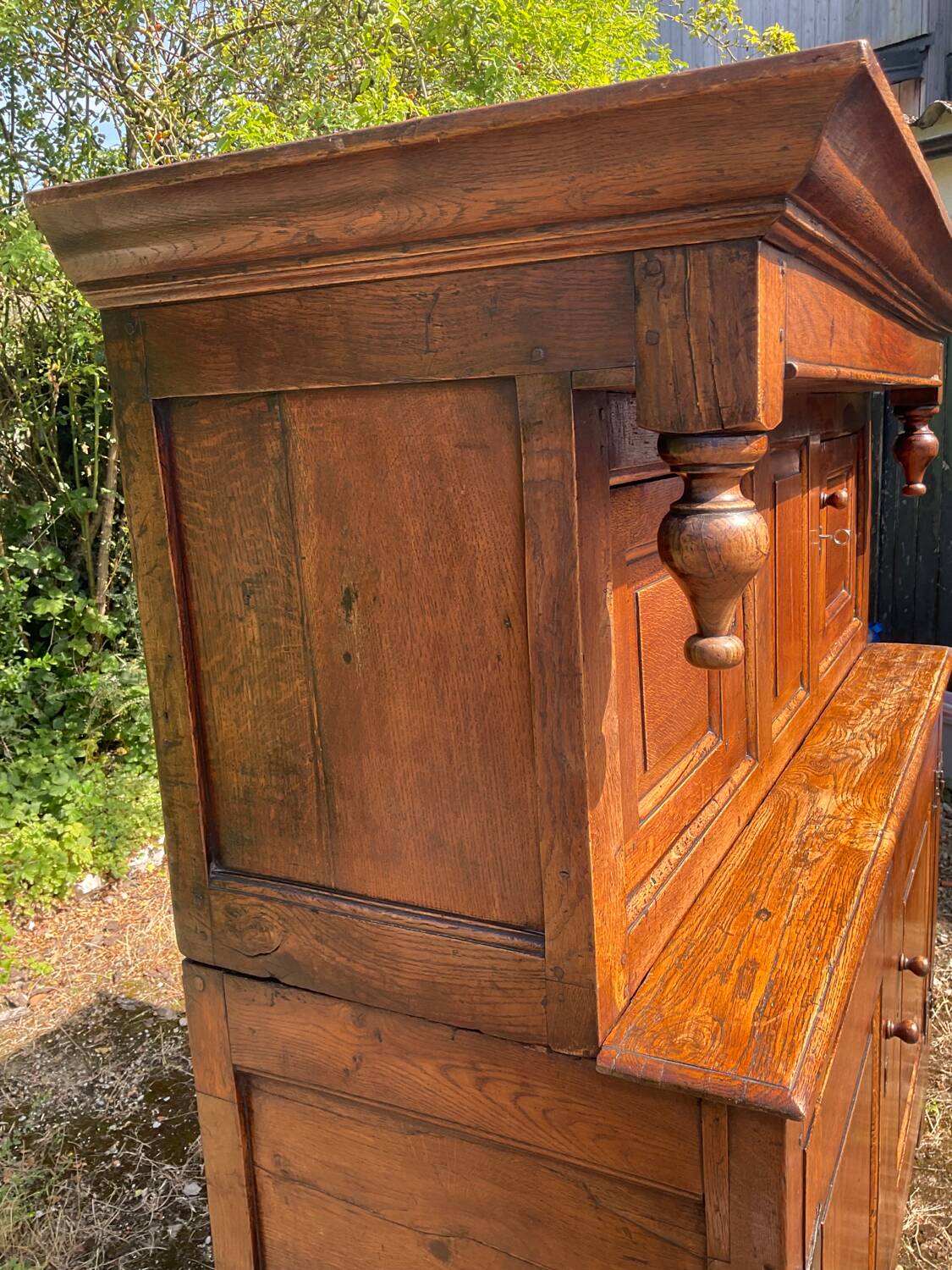 Old 18th century 2-part solid oak dresser