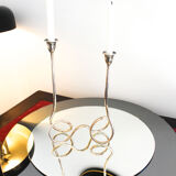 Candlestick in sheffield 2 candles, Italy 70s