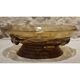 Glass coupe 'Naïades' with turned wooden Art Deco base