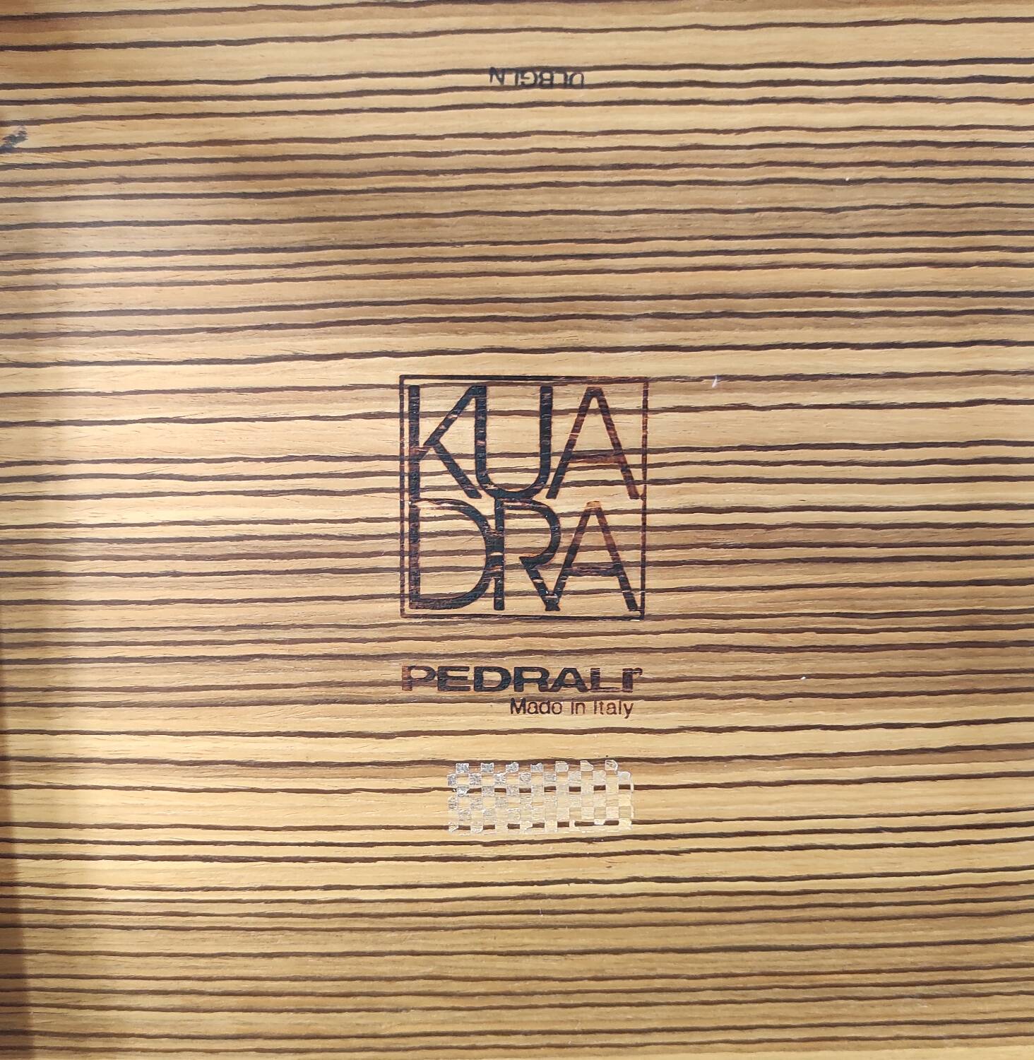 Italian design chair Pedrali "Kuadra" in Zebrano wood