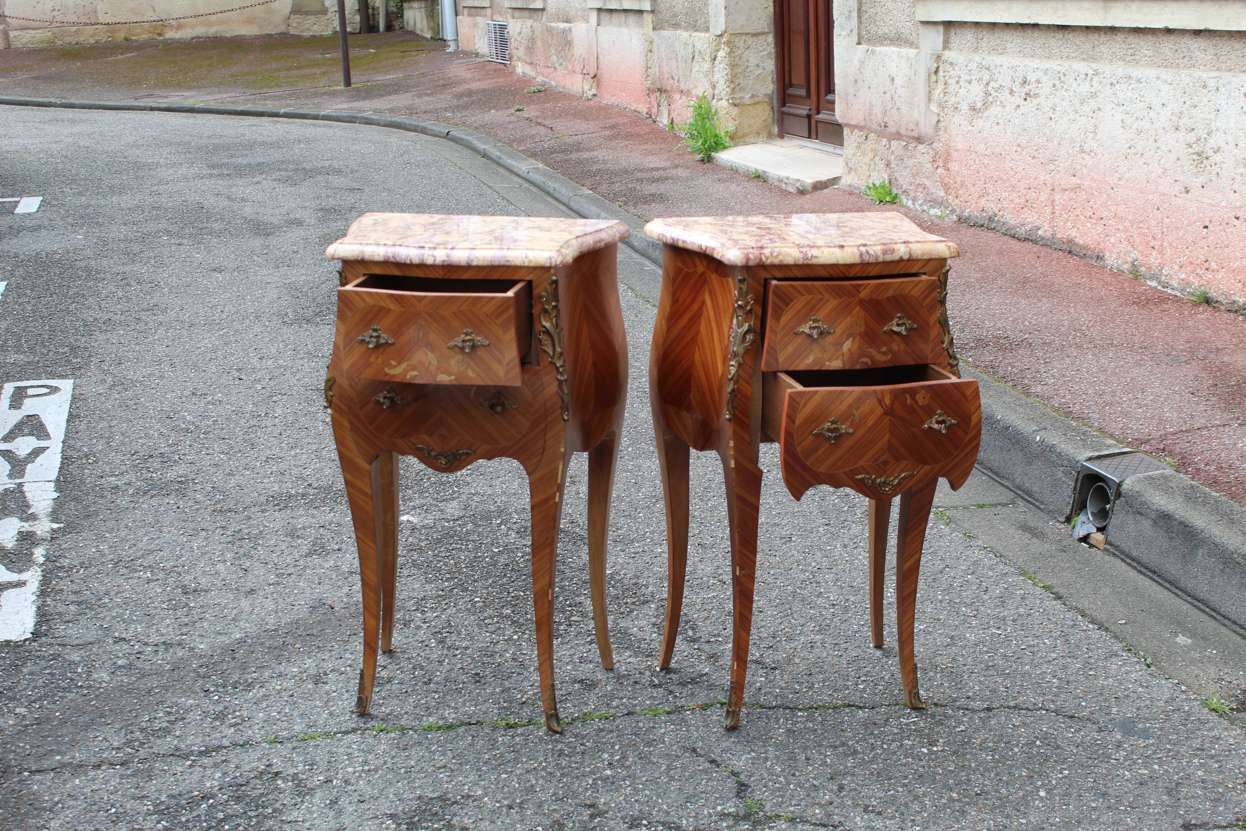 A pair of bedsides
