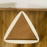 table basse tripode blanche et bois Arthur Umanoff