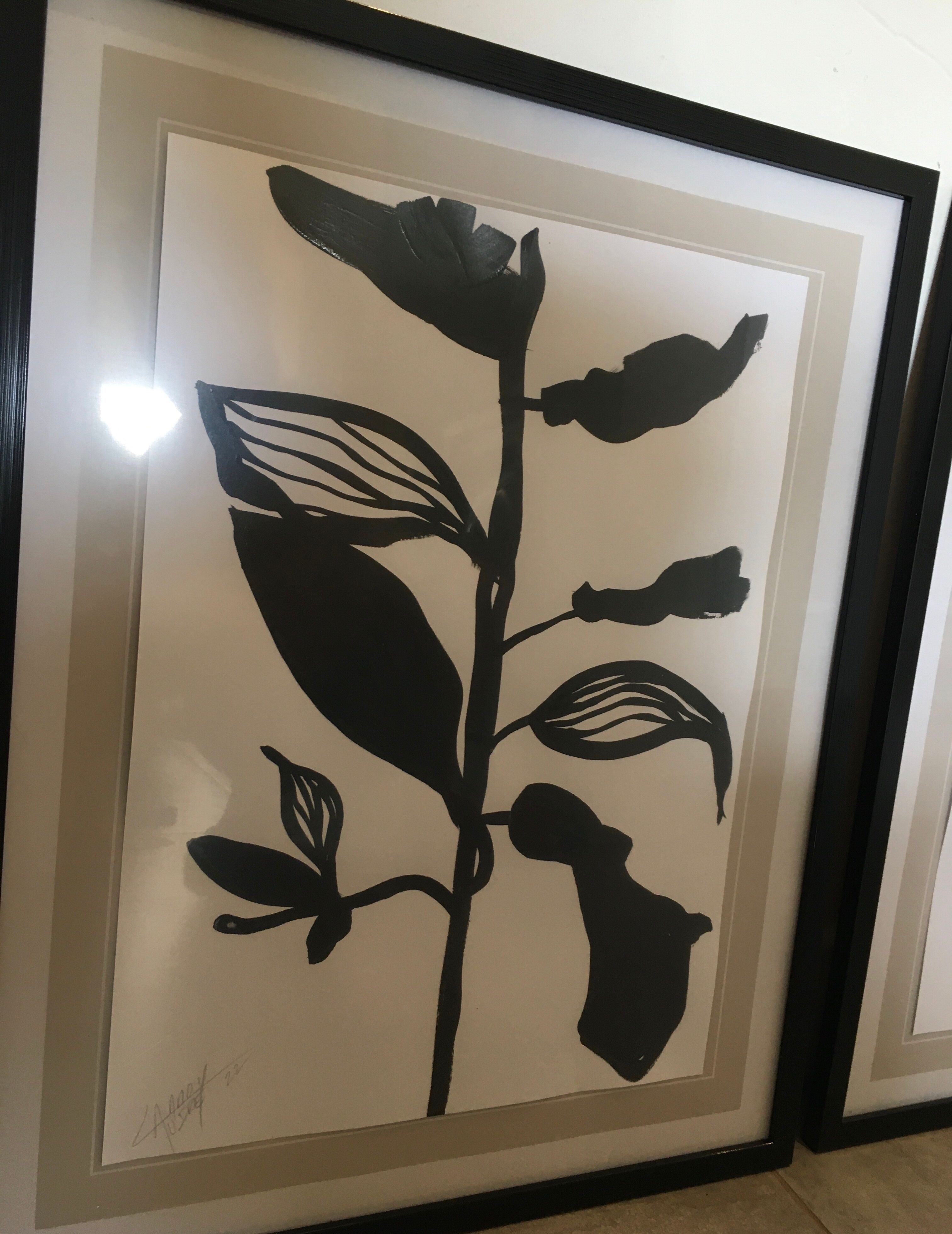 Diptych illustration plants caly