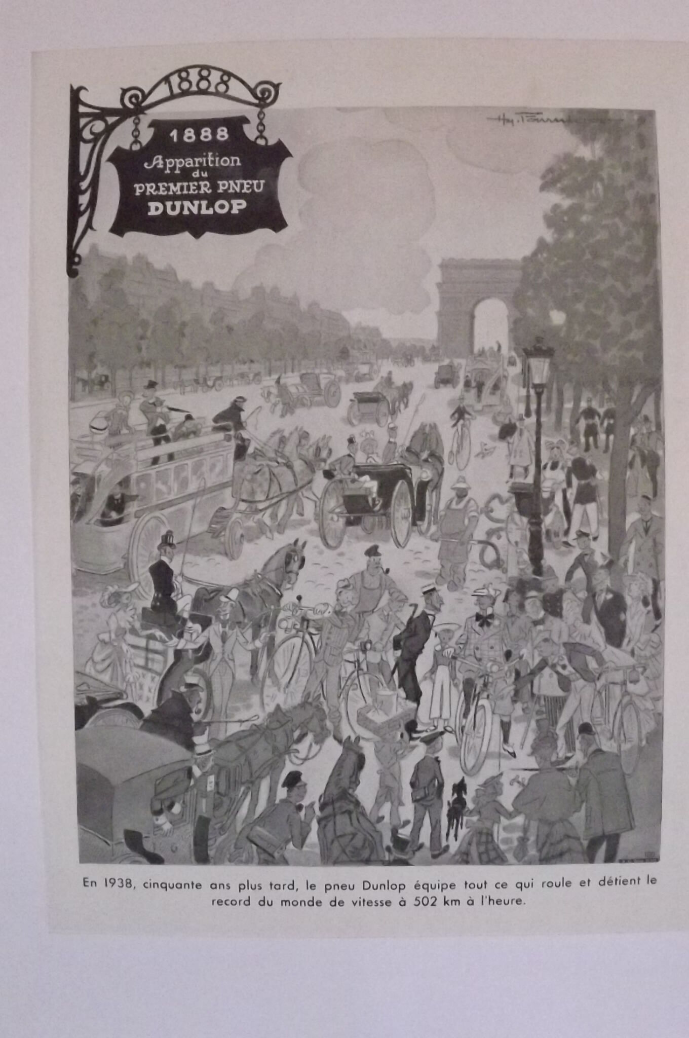 Affiche pub Dunlop 1938 par Fournier