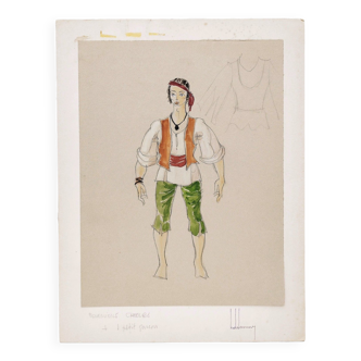 Planche costume opéra Verdi  » Il trovatore » Bohémien