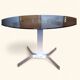 Brushed aluminium round table by Pierre Vandel, 1946