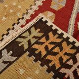 3x5 Red & Mustard Tribal Handmade Vintage Kilim Rug, 95x143Cm