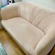Pink velvet sofa
