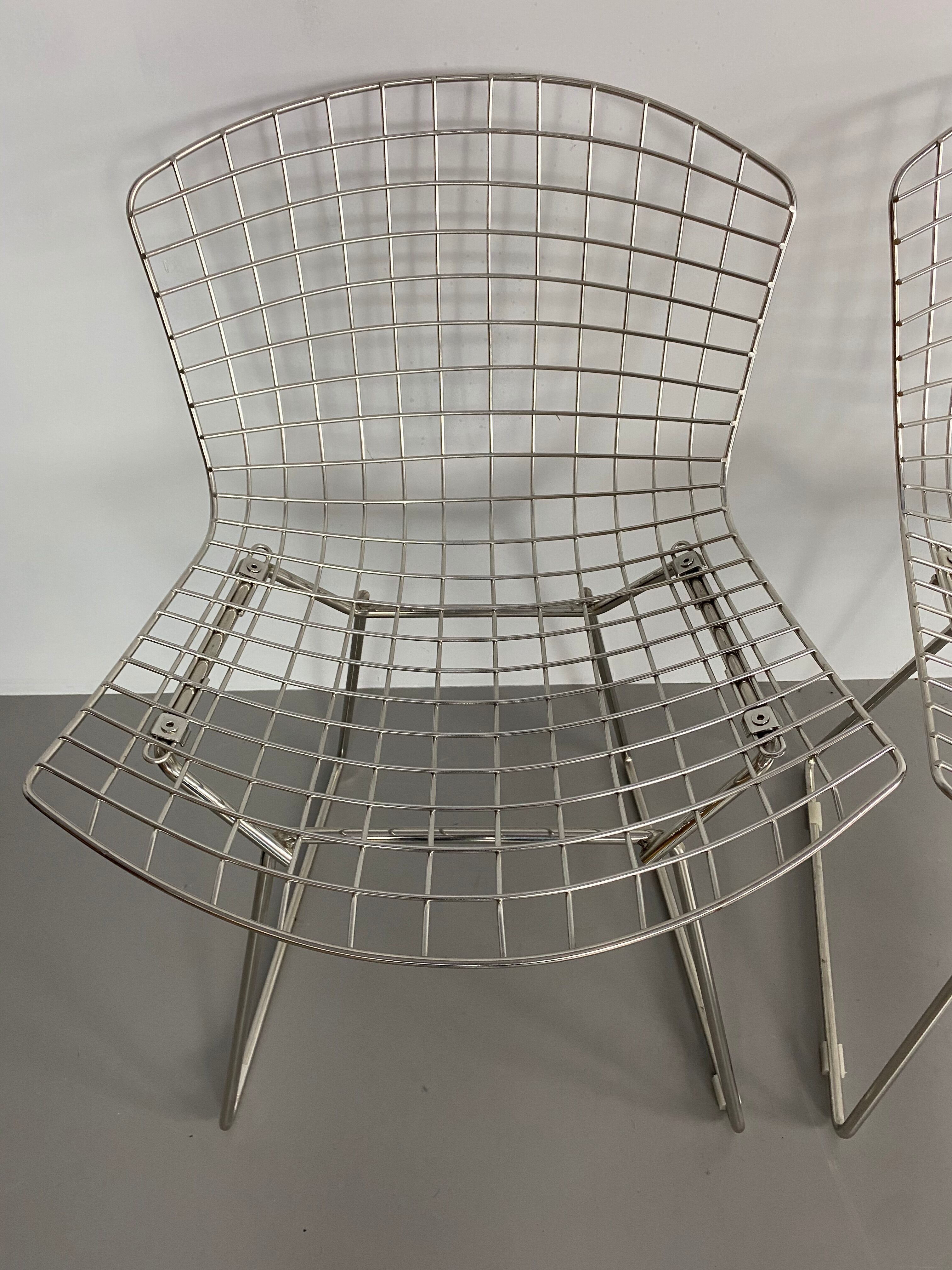 Lot de 4 chaises d'Harry Bertoia éditées par Knoll