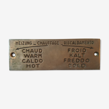 Metal plate signage heating hot water cold hotel